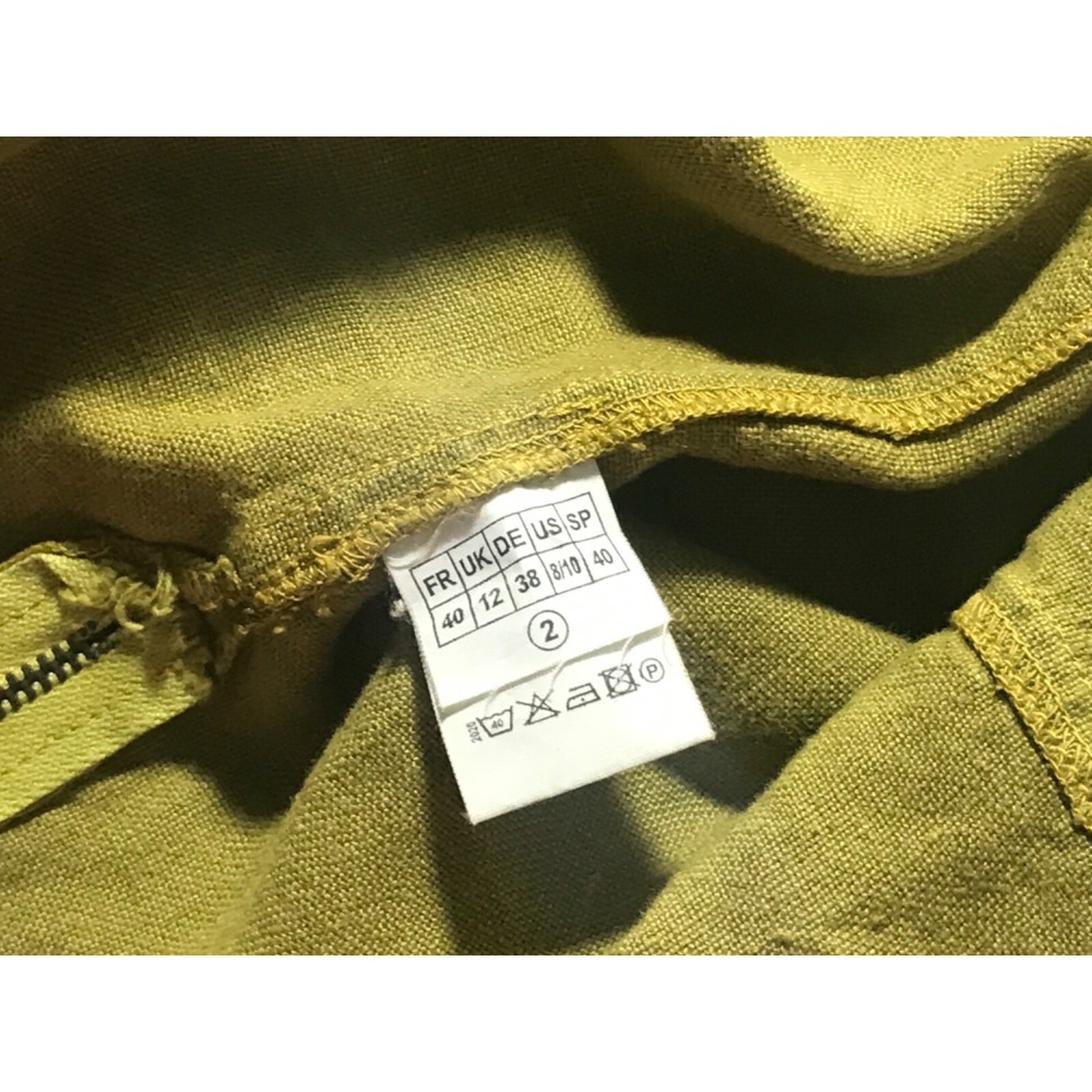 Heteroclite Linen Skirt size 8/10 Green Midi A-line Lagenlook Vintage - Picture 15 of 16